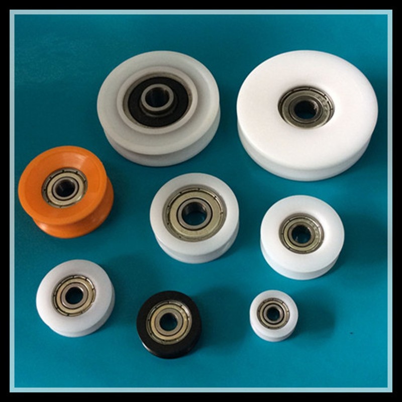 带U槽包胶塑料尼龙轴承内4/5/6/7/8/10/12U U型H凹槽滑轮