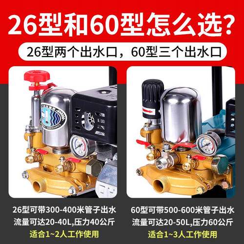 油打药机高压专业农用大功率四冲程三缸泵农果QVB园撒田气农药雾