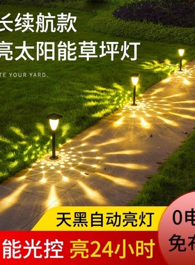 太阳能户外防水LEDp草坪灯庭院家用氛围装饰地插灯别墅花园照明灯