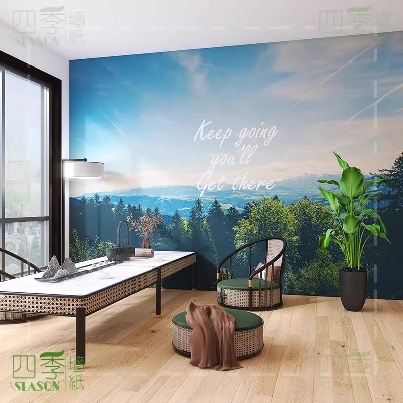 大自然墙布风景森林电视背景墙布