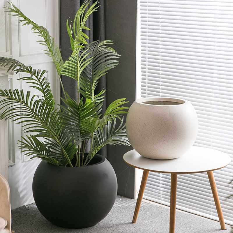 北欧镁泥落地大花盆极简圆球型软装特大花器客厅民宿商场别墅摆件,橡塑材料及制品,其他塑料制品,淘宝优惠券,粉丝福利购,淘宝优惠卷