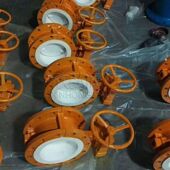 高温 焊接 现货 D341F46蜗轮衬氟蝶阀 不锈钢 欣弘阀门