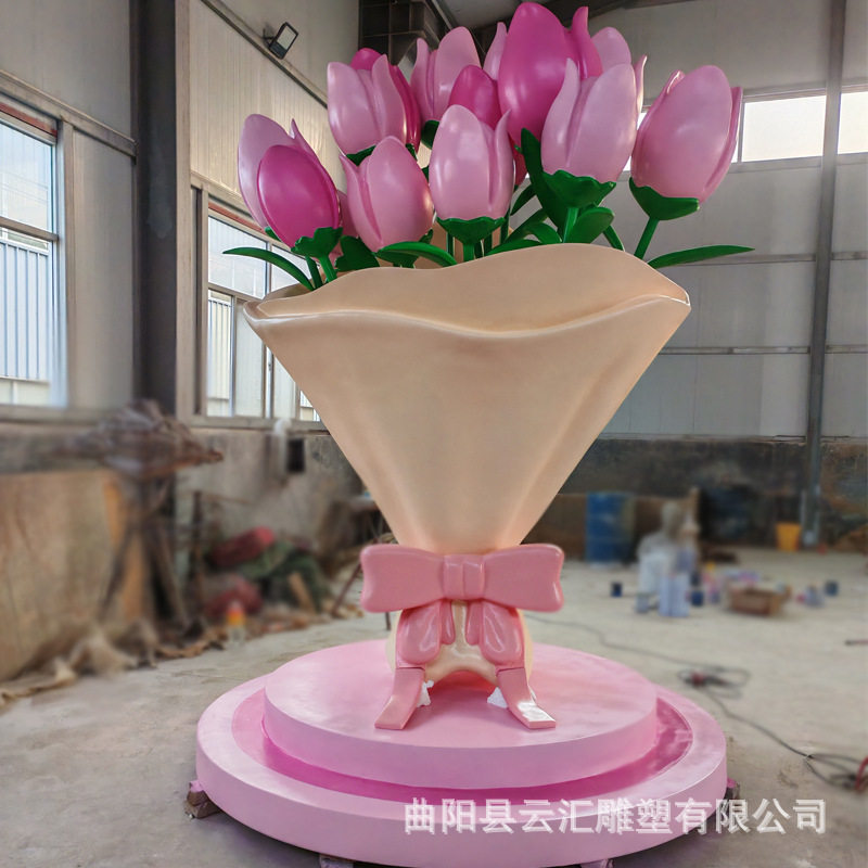 大型玻璃钢郁金香摆件仿真郁