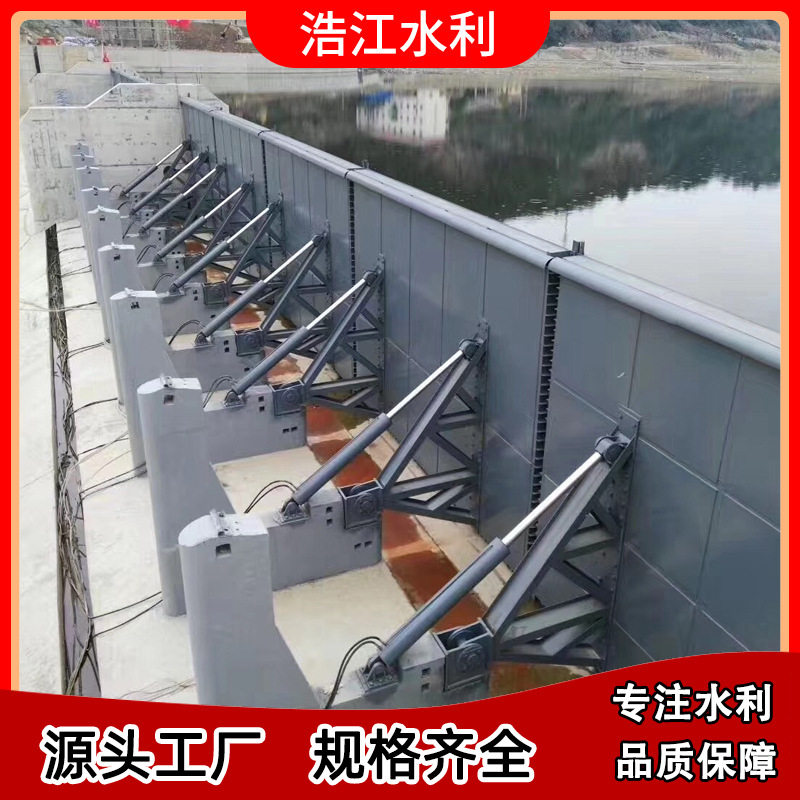 实体厂家河道景区底横轴液压翻板闸门不锈钢闸门水利液压钢坝闸门