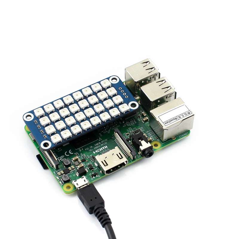 树莓派RGB LED扩展板Raspberry Pi LED全彩4×8矩阵模块 编程控制