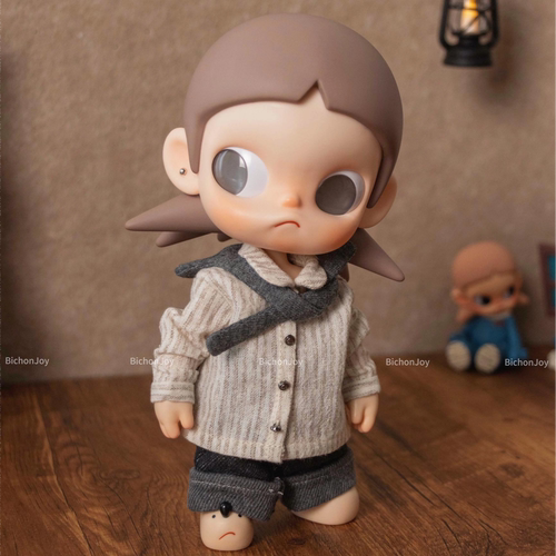 瓜瓜嘎·Zsiga娃衣1/8BJD日系休闲通勤套装格纹衬衫围巾牛仔裤