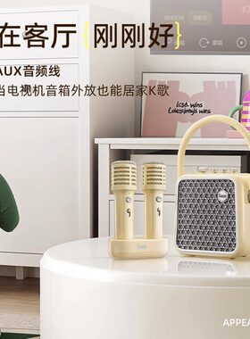 点音家庭k歌显眼包音箱家用蓝牙ktv音响话筒一体便携户外双麦克风