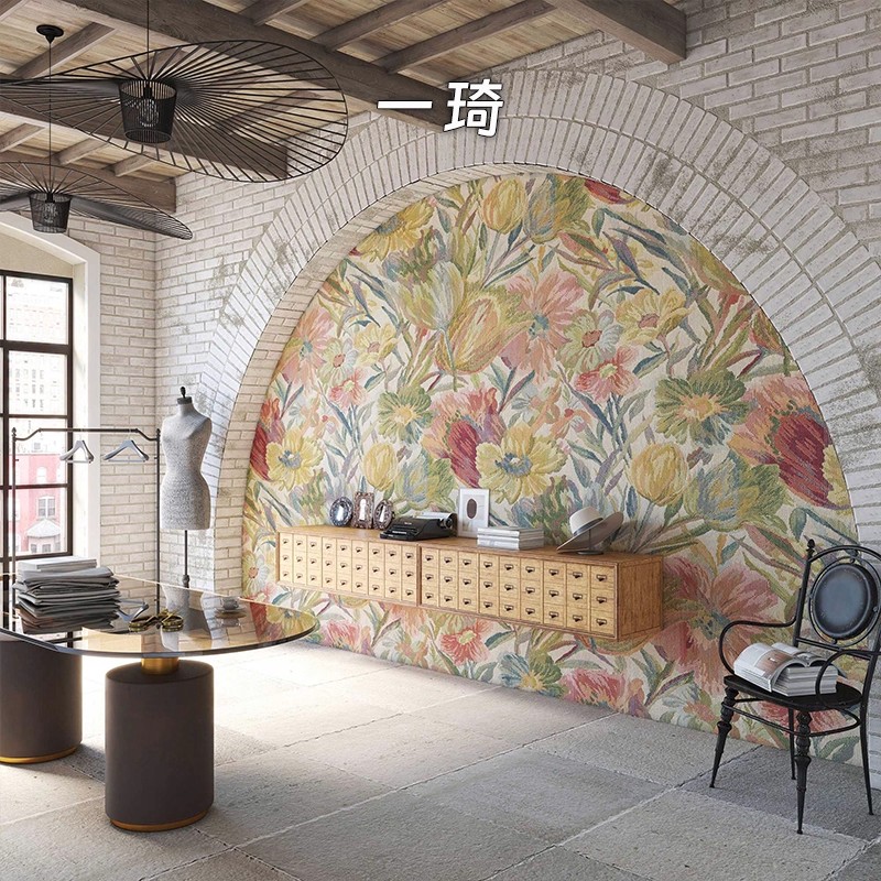 美式复古3D立体墙布装饰全屋定制花朵壁纸电视背景墙客厅卧室壁画图片