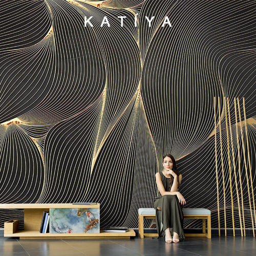 北欧轻奢卧室沙发墙纸电视背景墙