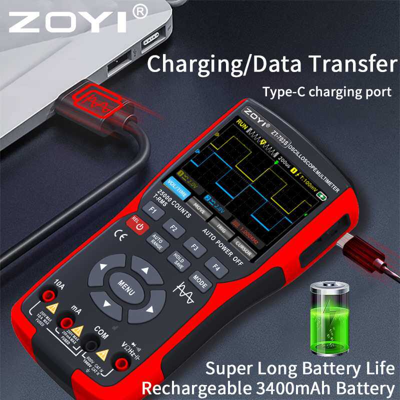 众仪ZOYI手持示波器万用表ZT-703S多功能测量带信号发生器三合一