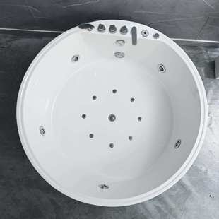 圆形浴缸亚克力家用酒店民宿双人情侣网红按摩智能恒温泡泡浴浴盆