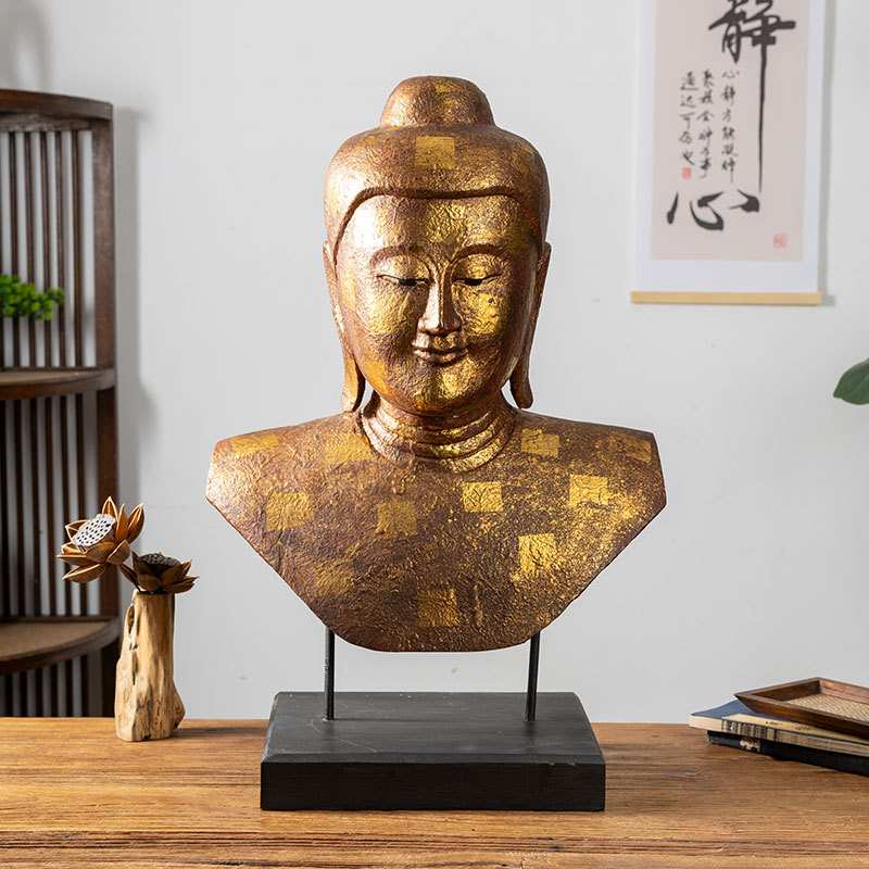 泰国木雕摆件东南亚泰式风格酒店客厅家居艺术装饰木制禅意工艺品