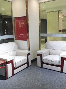 佛山单位会议室办公贵宾接待沙发茶几组合布艺单人位会客办公沙发