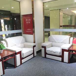 佛山单位会议室办公贵宾接待沙发茶几组合布艺单人位会客办公沙发