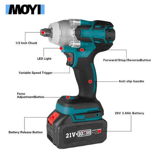 无刷电动扳手 锂电便携套筒扳手两用 款大扭矩起子机 冲击扳手