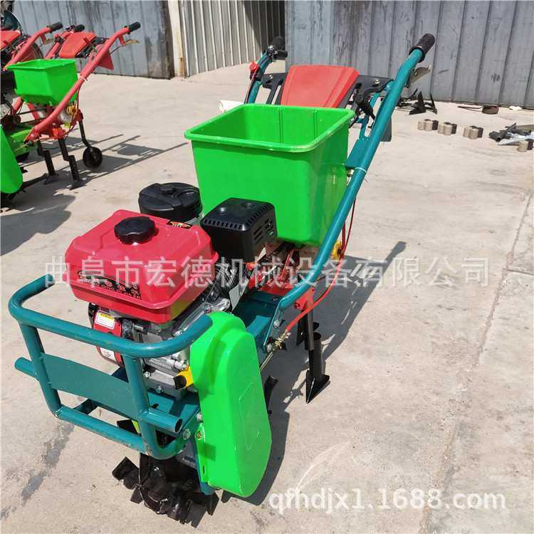 小型黄豆播种机 农用汽油耕耘播种施肥机 三行播种追肥机