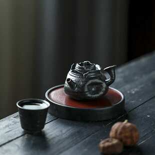 晴先生全手工柴烧复古诧寂风南蛮烧紫砂泥茶具工夫茶单壶泡茶壶