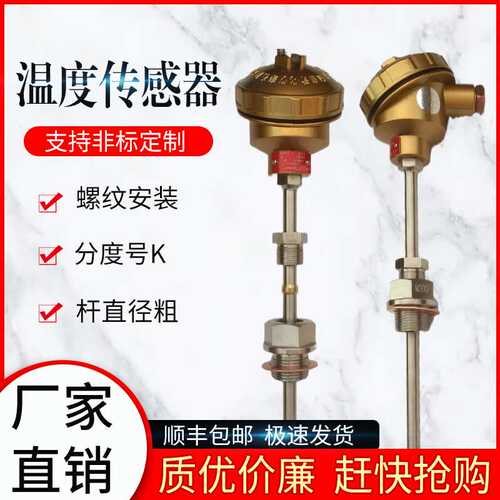 WRN-220 装配式热电偶 K分度 不锈钢管 0~1000度 固定螺纹M27*2