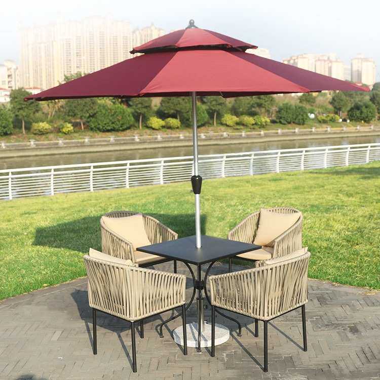 户外酒店餐厅欧式餐桌阳台茶几组合五件套露台藤椅简约现代休闲椅