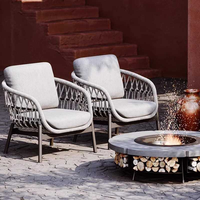 北欧户外编藤沙发现代简约室外阳光房防水防晒铝合金编藤沙发组合