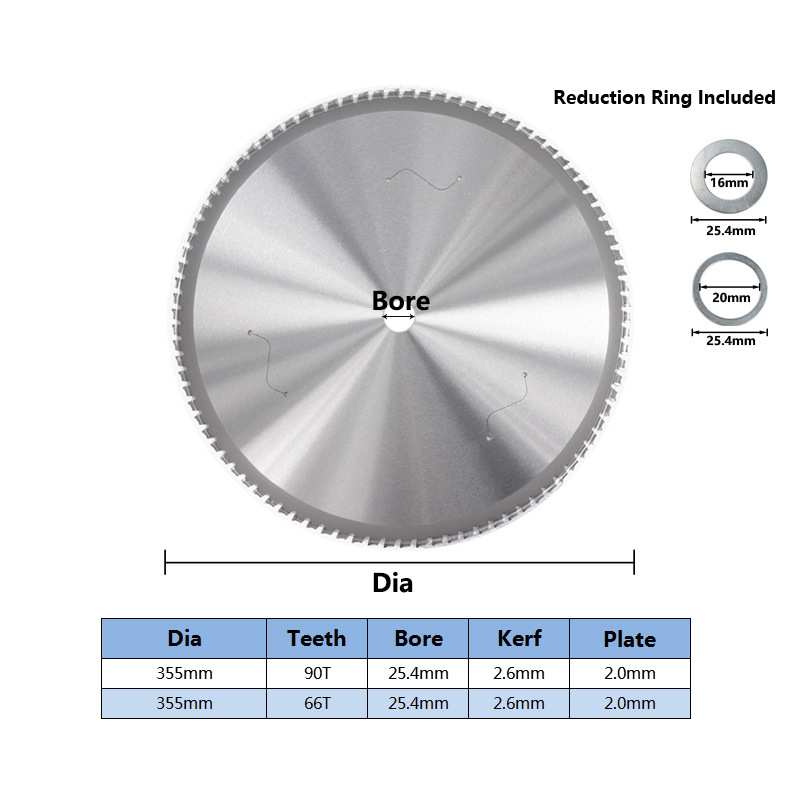硬质合金切割盘切铁圆锯片  355*2.6*2.0*25.4*66T/80T/90T