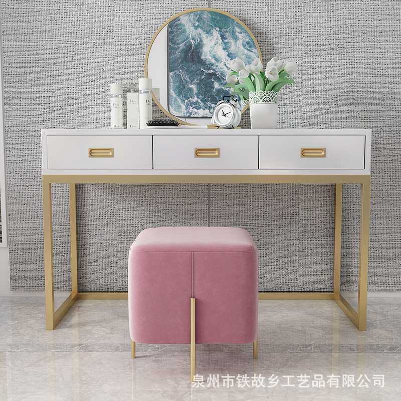 北欧带抽屉实木化妆台 简约家用卧室创意迷你白色梳妆台新款