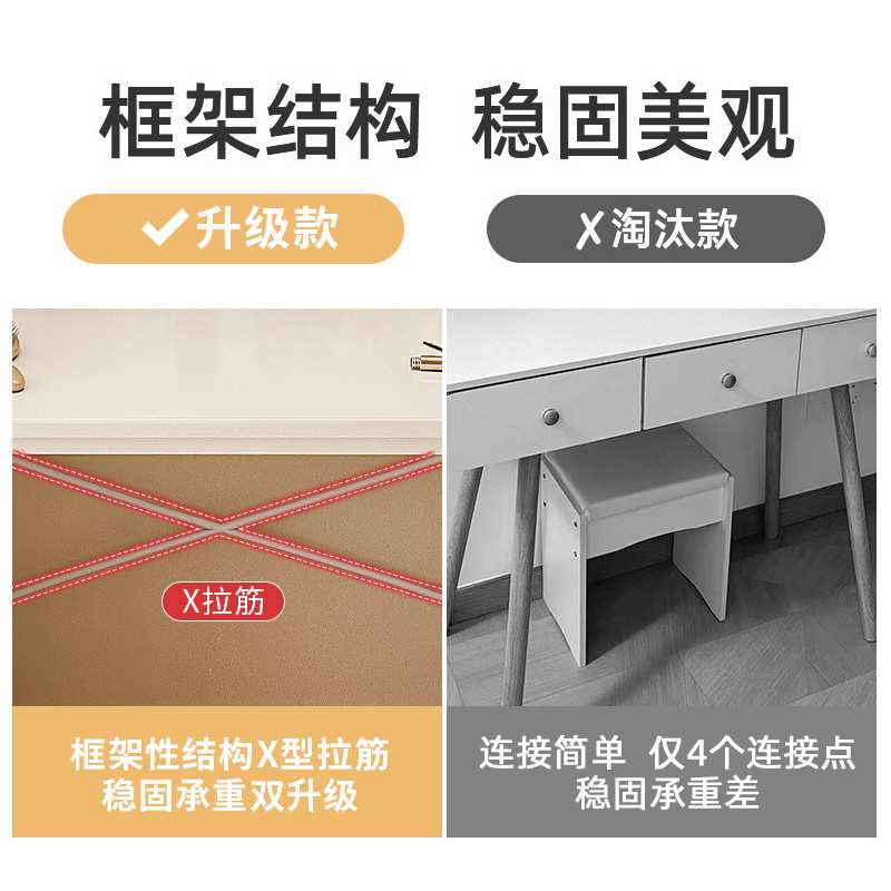 化妆桌子梳妆台小型女生卧室现代简约小户型迷你简易出租屋化妆台