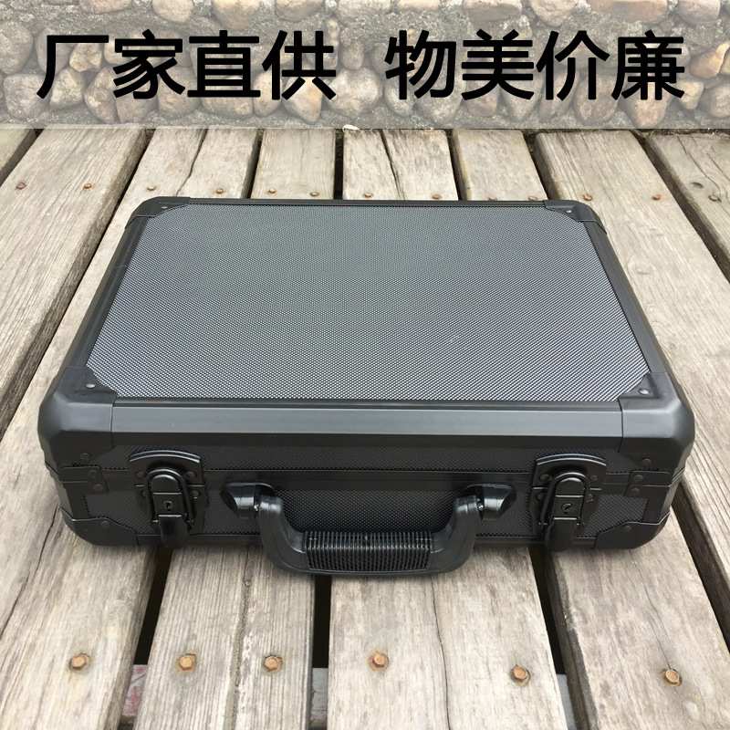 现货 大号黑色铝合金手提工具箱仪器设备样品展示箱配海绵模型