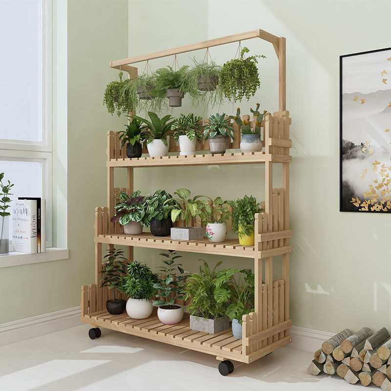 实木吊兰花架子多层阳台折叠花盆置物架简约室内客厅创意多肉花架