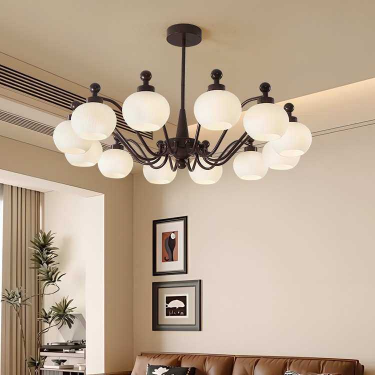 法式中古美式复古客厅吊灯餐厅卧室书房灯具玻璃南洋风主灯