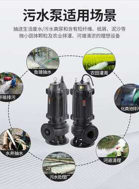 温岭工厂50WQ潜水排污水泵 1.5kw排污泵 可配耦合装置立式污水泵