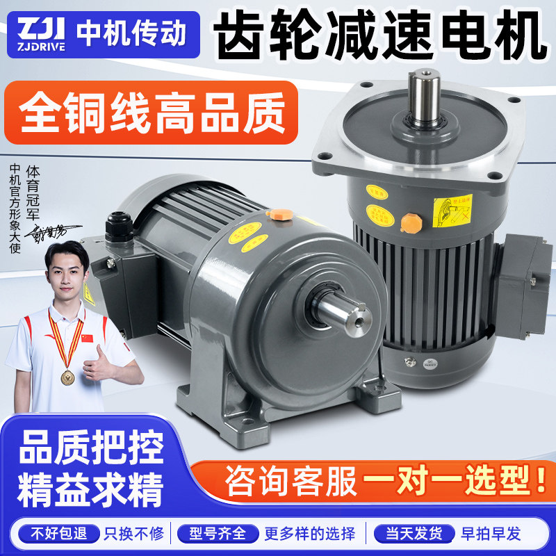齿轮减速电机一体380V卧立式200W/400W/750W/1500W调速三相CH220V