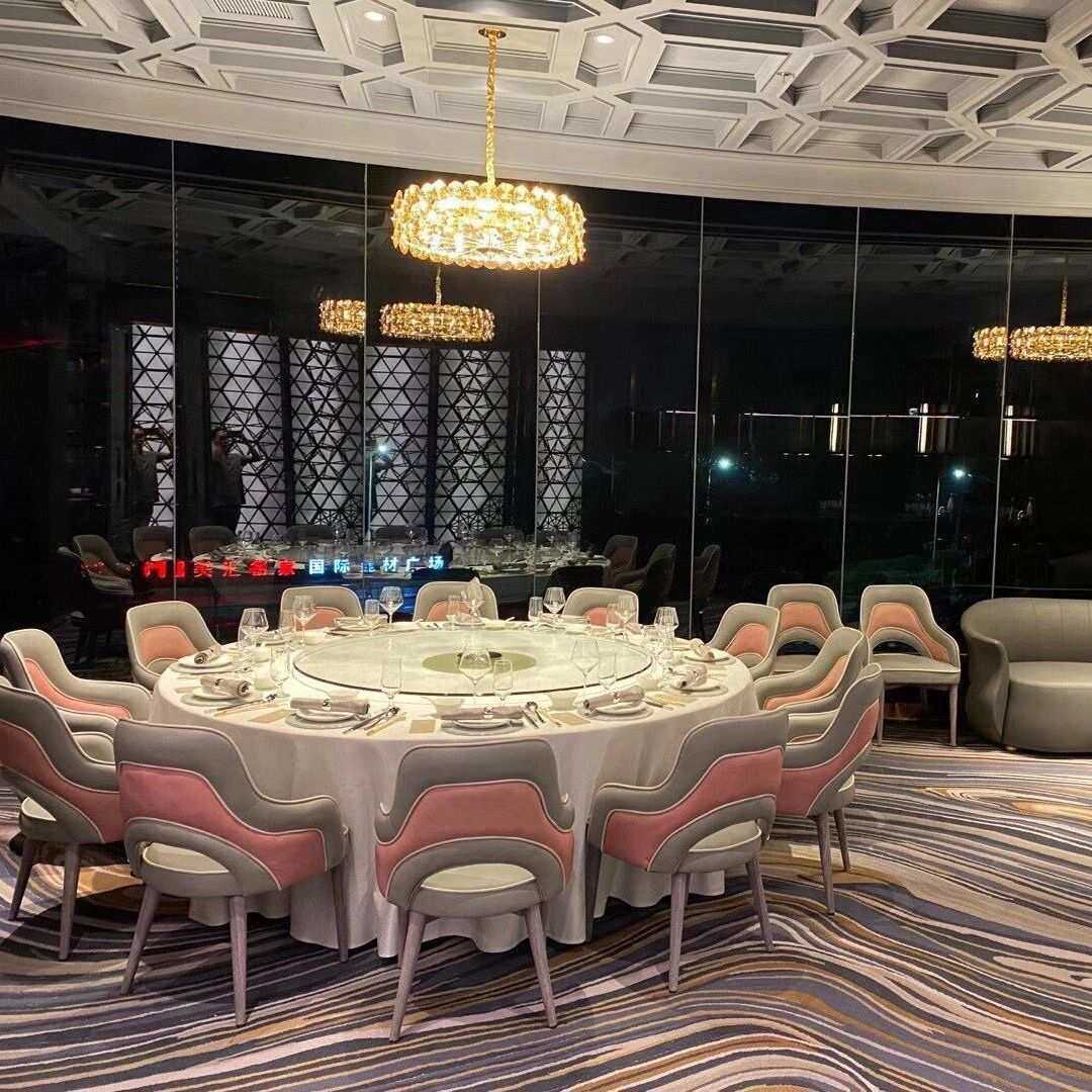 酒店中式包房椅 铝合金宴会木纹椅 酒店金属木纹宴会餐椅