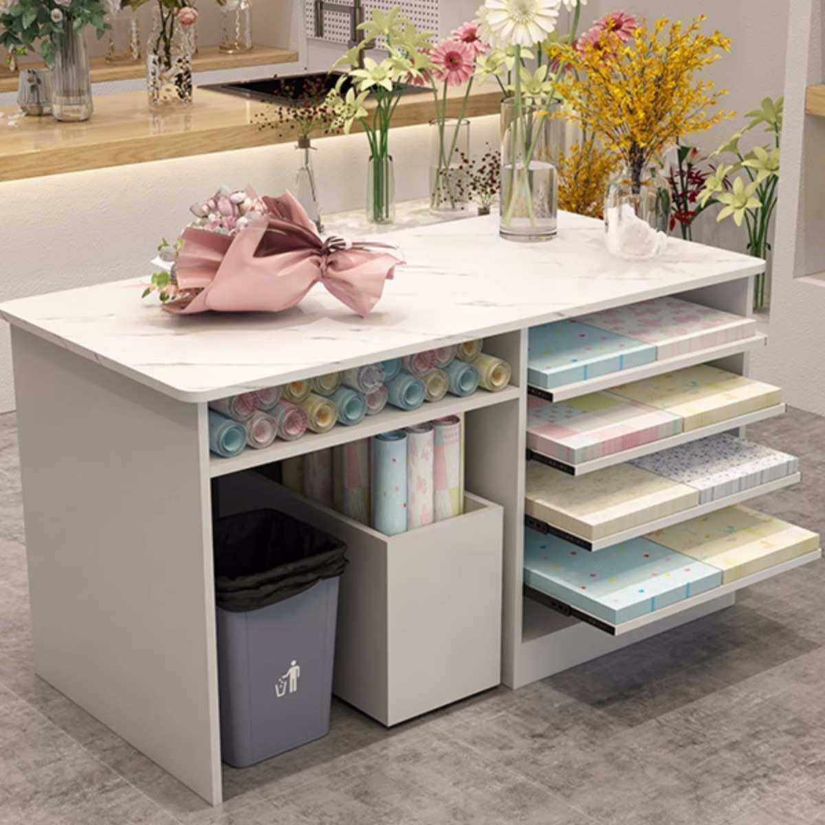 花卉吧台收银台包装纸收纳柜鲜花桌花店专用插花操作台包花工作台,金属材料及制品,其他金属制品,淘宝优惠券,粉丝福利购,淘宝优惠卷