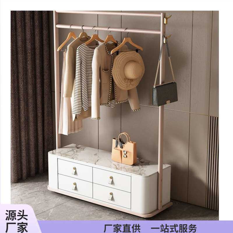 挂衣架可移动卧室家用落地带抽屉床头柜衣帽架一体衣服架子晾衣架