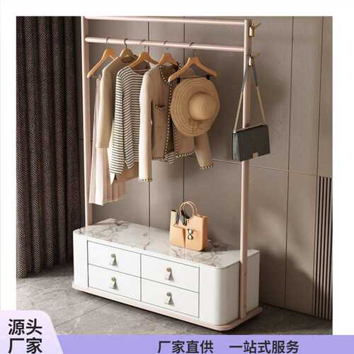 挂衣架可移动卧室家用落地带抽屉床头柜衣帽架一体衣服架子晾衣架