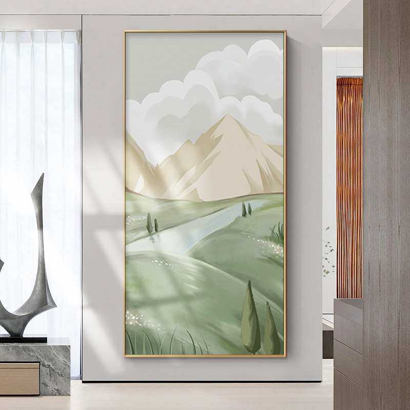侘寂风玄关装饰画 山水入户过道挂画ins风北欧绿色墙壁画大气,机械设备,其他机械设备,淘宝优惠券,粉丝福利购,淘宝优惠卷