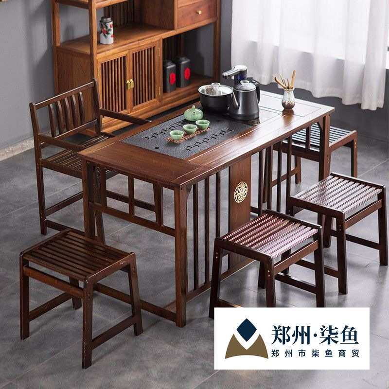 阳台办公室茶桌小型家用桌椅组合烧水壶茶具一体全套新中式湿炮台