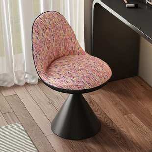 意式轻奢化妆凳可旋转家用女生卧室梳妆台椅子可旋转靠背美甲椅