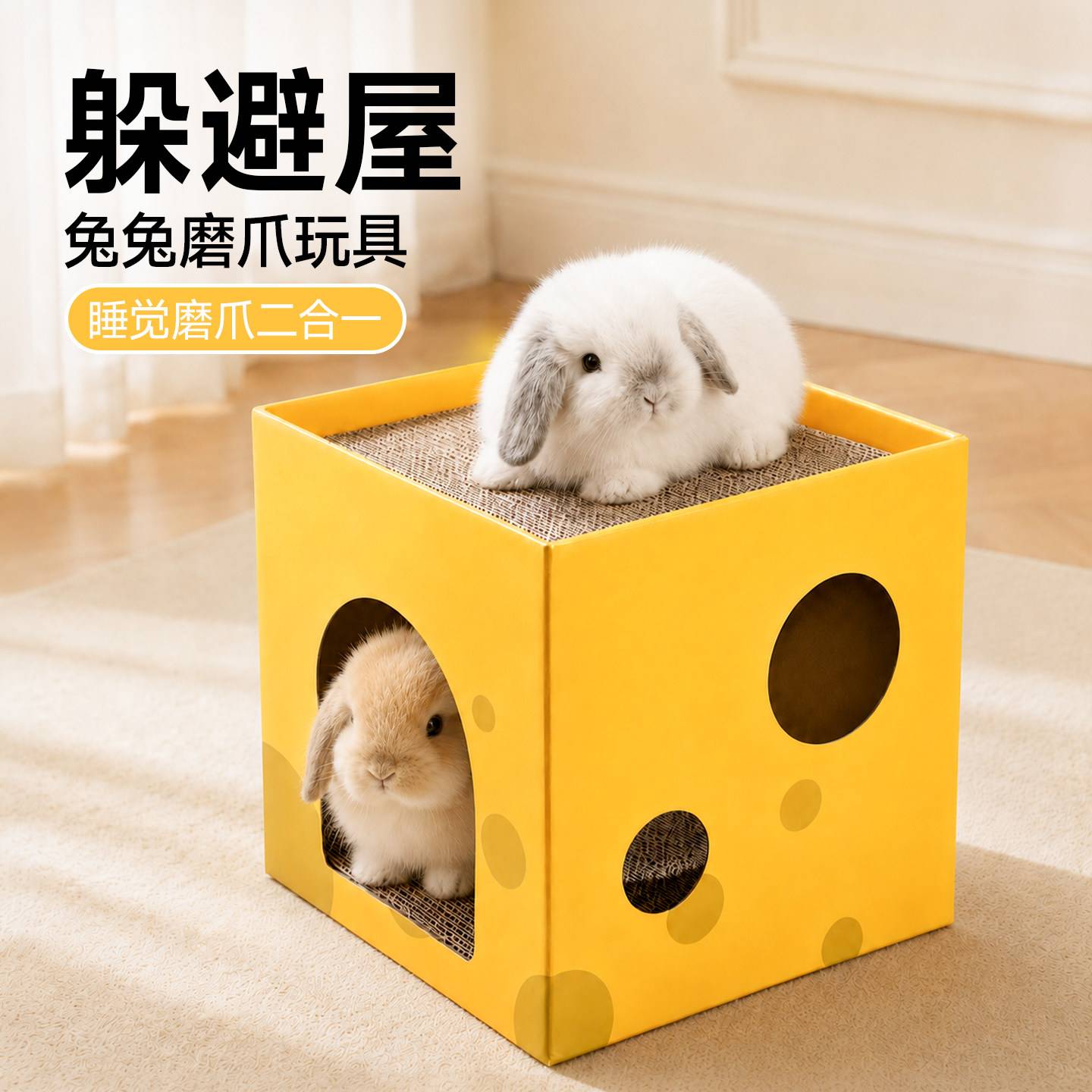 兔子玩具磨牙磨爪解闷自嗨神器宠物侏儒兔荷兰猪龙猫躲避屋睡觉窝