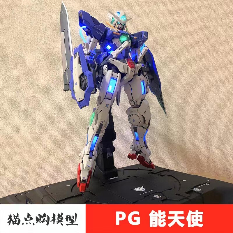 大班PG能天使豪华版1/60带灯组地台GN大剑拼装高达模型手办玩具