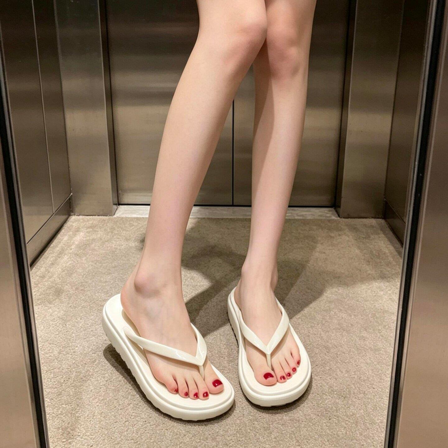人字拖女夏外穿不累脚防滑EVA海边沙滩拖鞋可湿水厚底防滑凉拖鞋