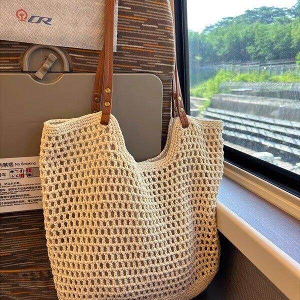 沙滩包女海边编织包大容量海岛度假轻奢风慵懒风通勤旅游单肩包包