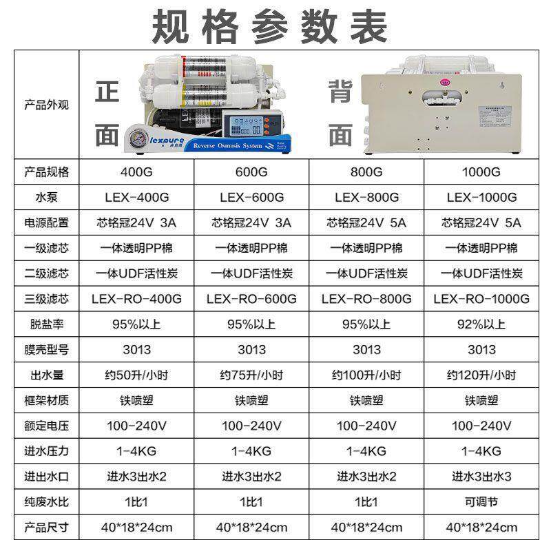 大流量水族养鱼RO机纯水机鱼缸海缸换水补水过滤器除氯降PH净水器