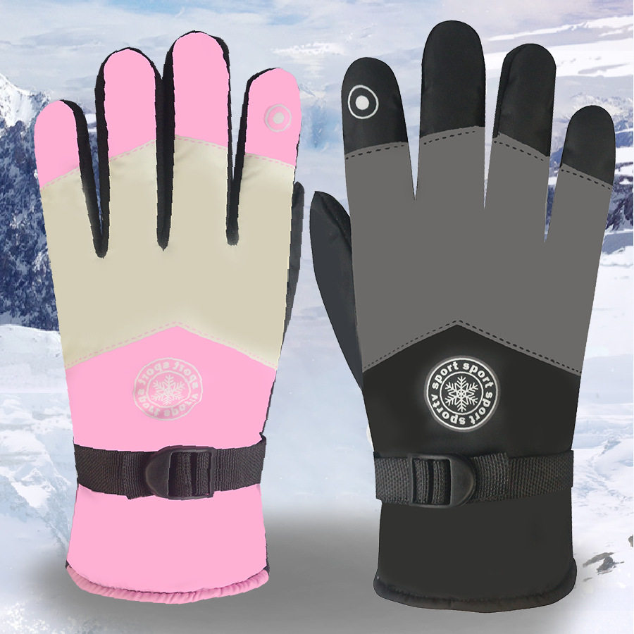 保暖手套秋冬季滑雪全指男女加绒