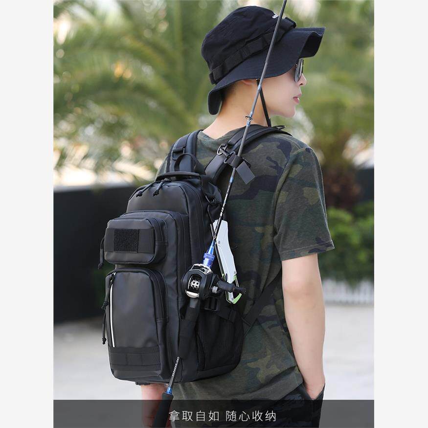 双肩包男路亚多功能战术