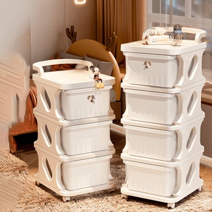 小推车零食置物架婴儿用品收纳柜多层收纳架可移动宝宝玩具收纳盒