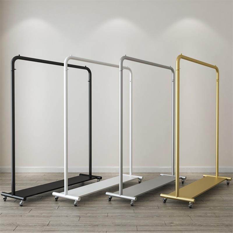 服装店展示架落地式女装货架金色挂衣架陈列组合店面侧挂专用带轮