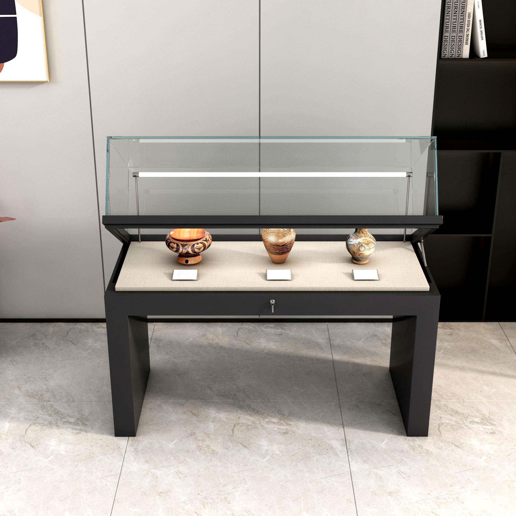 实木博物馆展示柜文物展览陈列柜玉器展厅柜台古董艺术品展柜定制