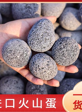 进口火山蛋鹅卵石新款纯天然铺面地面白色造景鱼缸造景水培原石